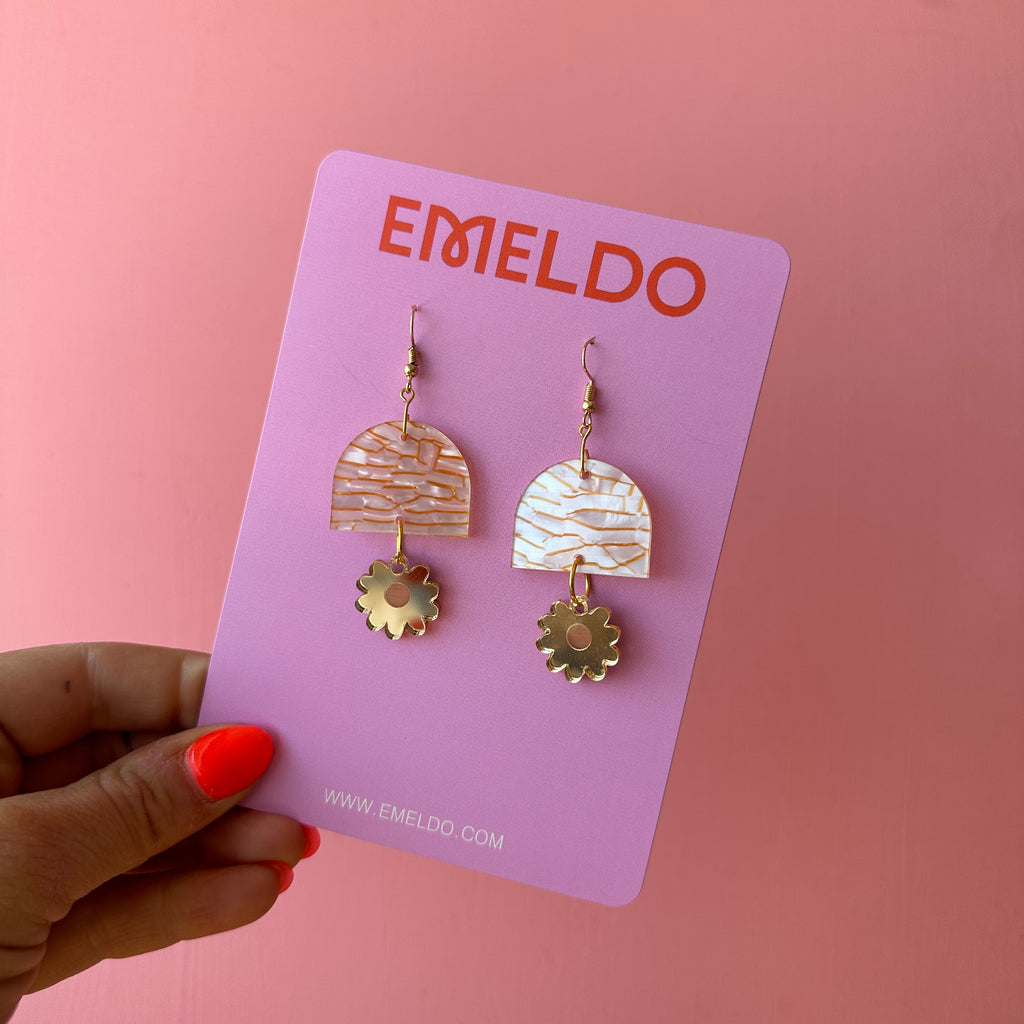 Andie Earrings // gold and cream