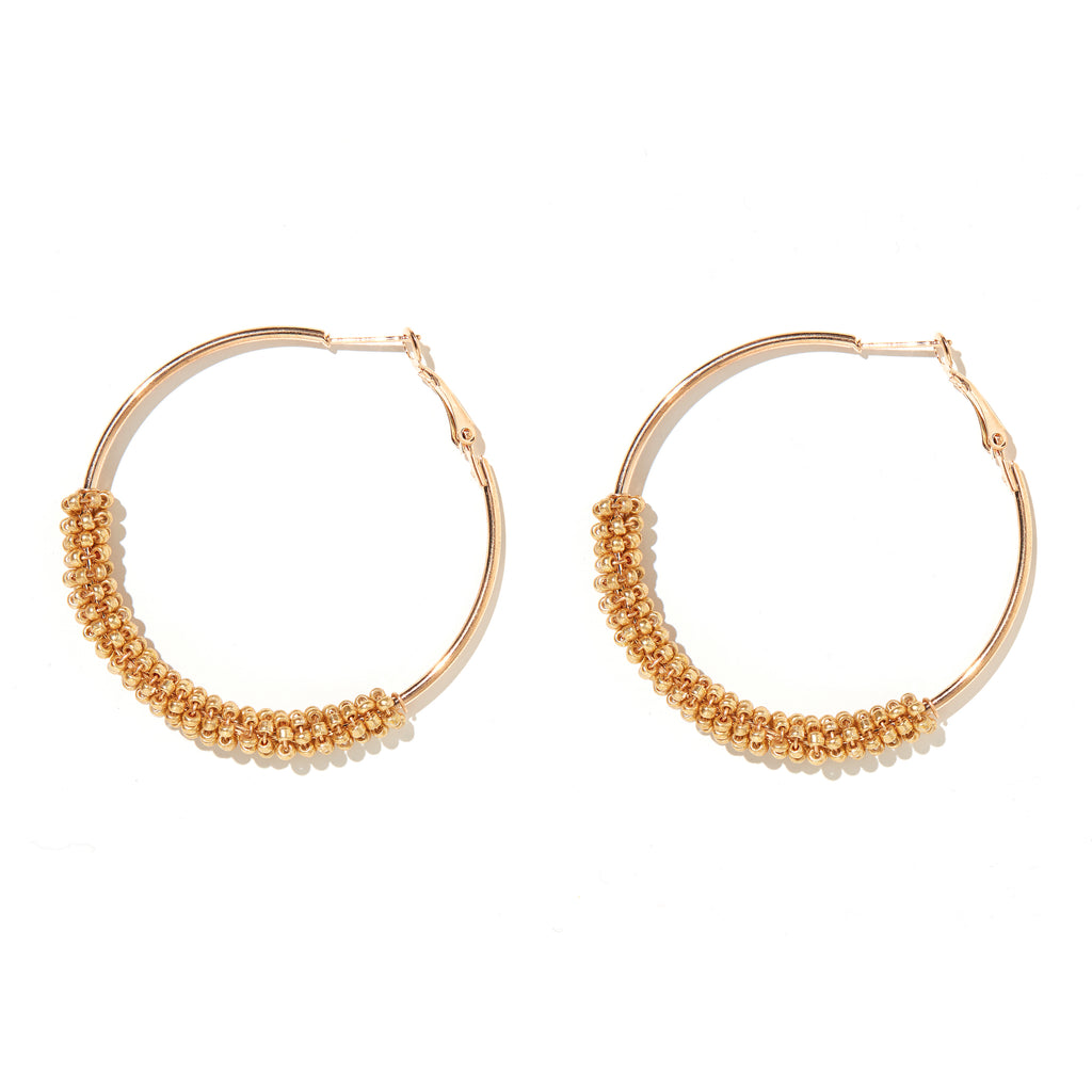 Sprinkle Earring // Gold beads on Gold hoops