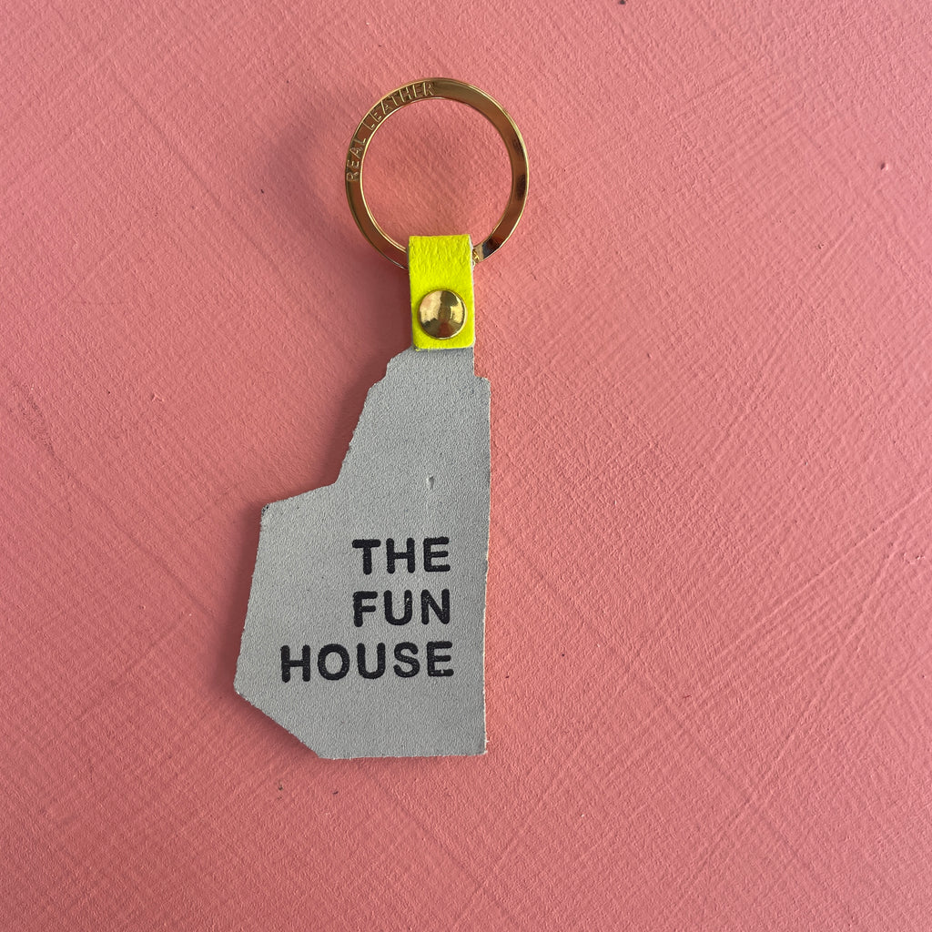 The Fun House Keyring - Neon Yellow + Blues