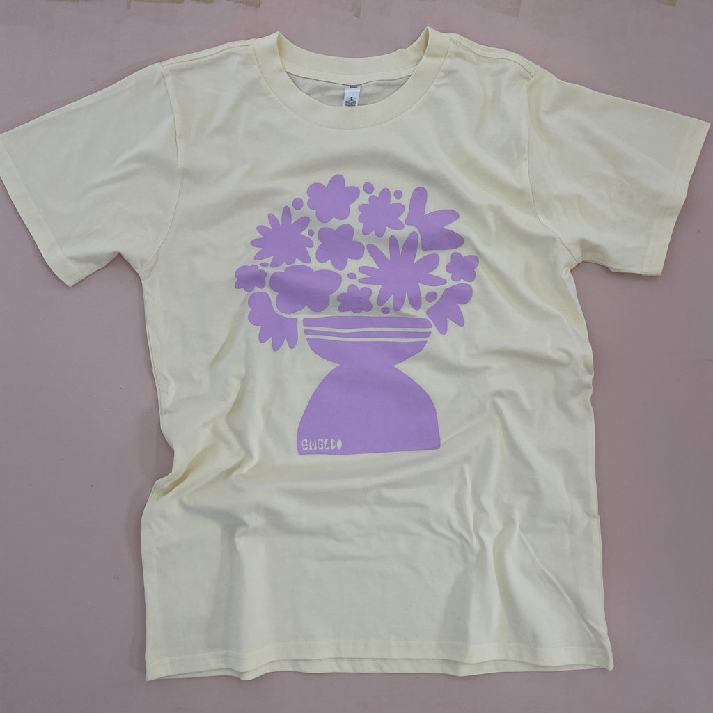 Emeldo T-Shirt // Butter with Mauve // size small only