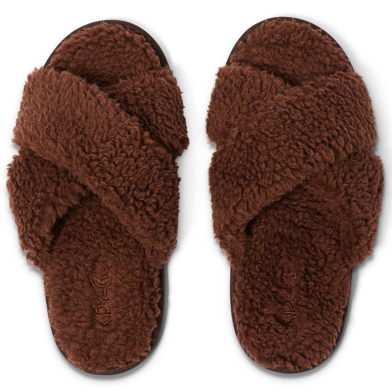 LAST PAIR - BURNT TOAST BOUCLE ADULT SLIPPER by Kip and Co  -size 35/36