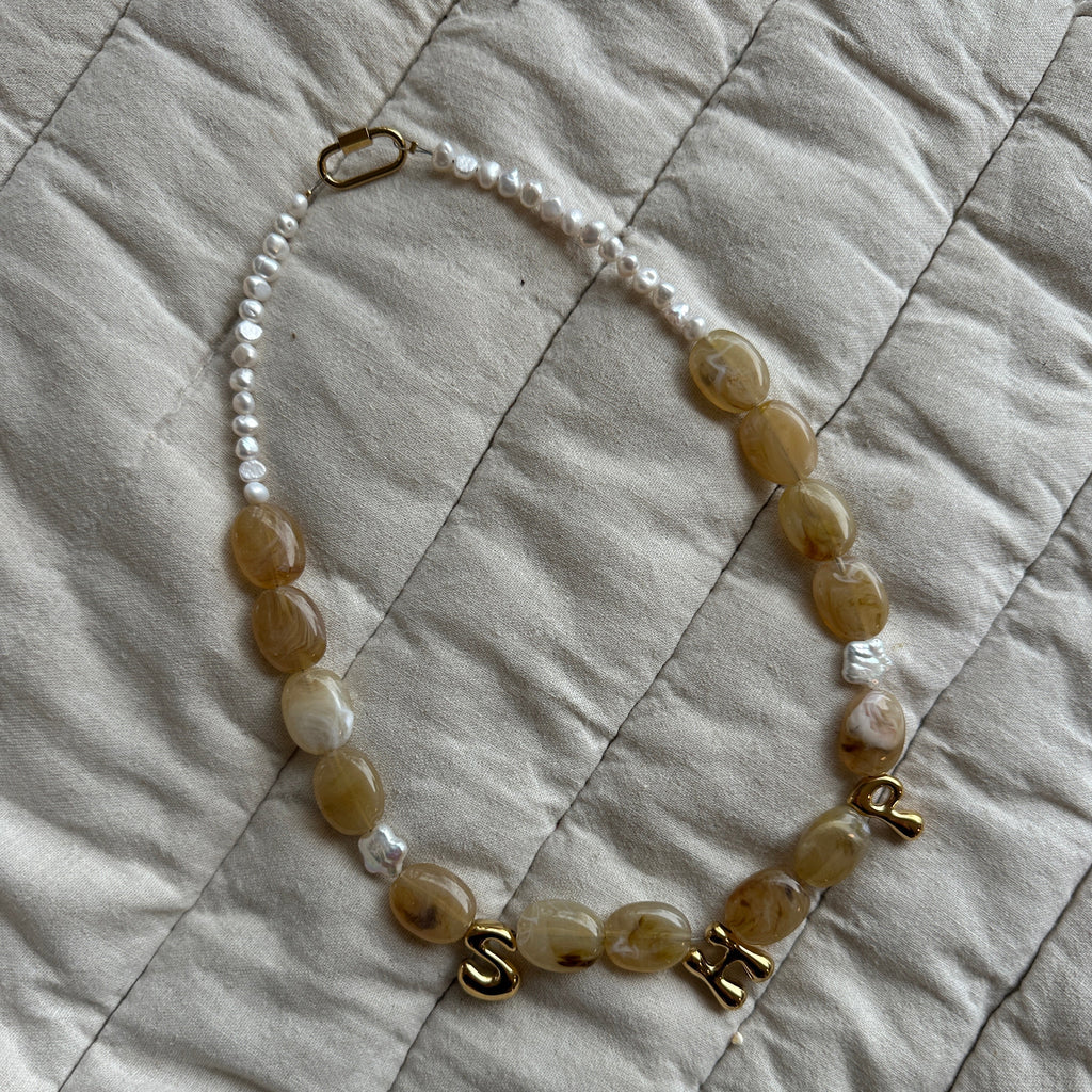 PRE-ORDER CUSTOM LETTER NECKLACE GOLD // select options