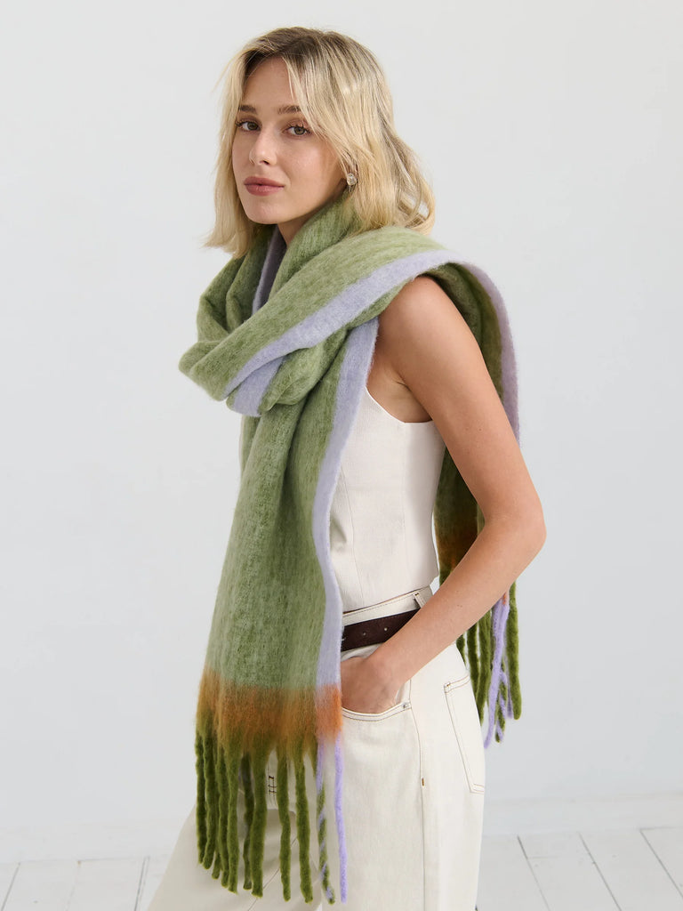 Lany Checkered Scarf in Green