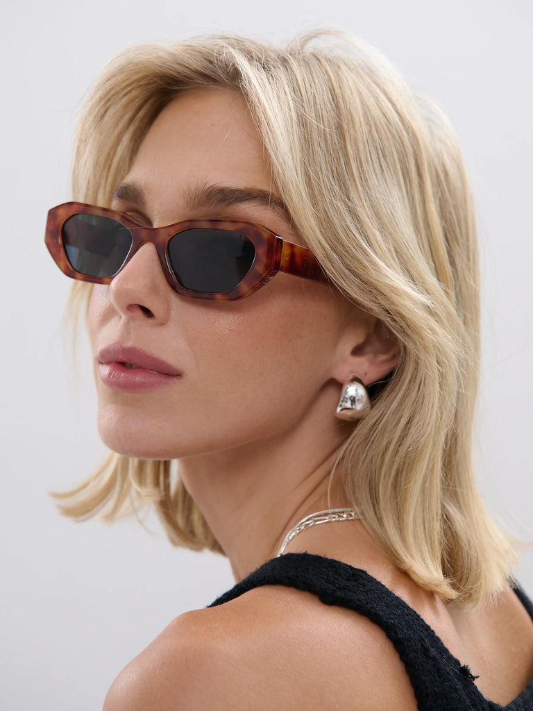 Laila Square Frame Sunglasses in Tort