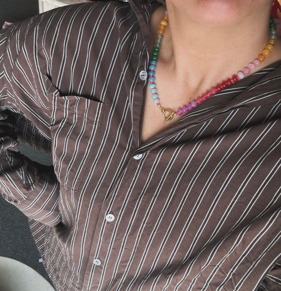 Astrid Necklace // rainbow with clip at front