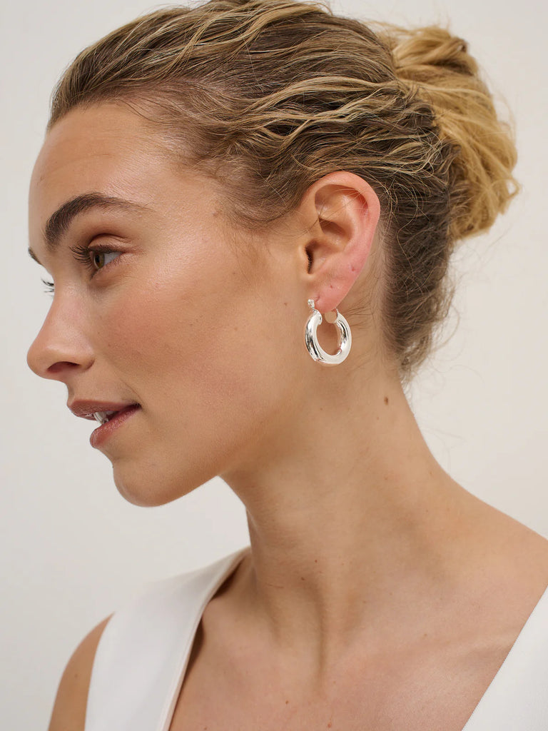 Vanya sterling silver Plated Hoops
