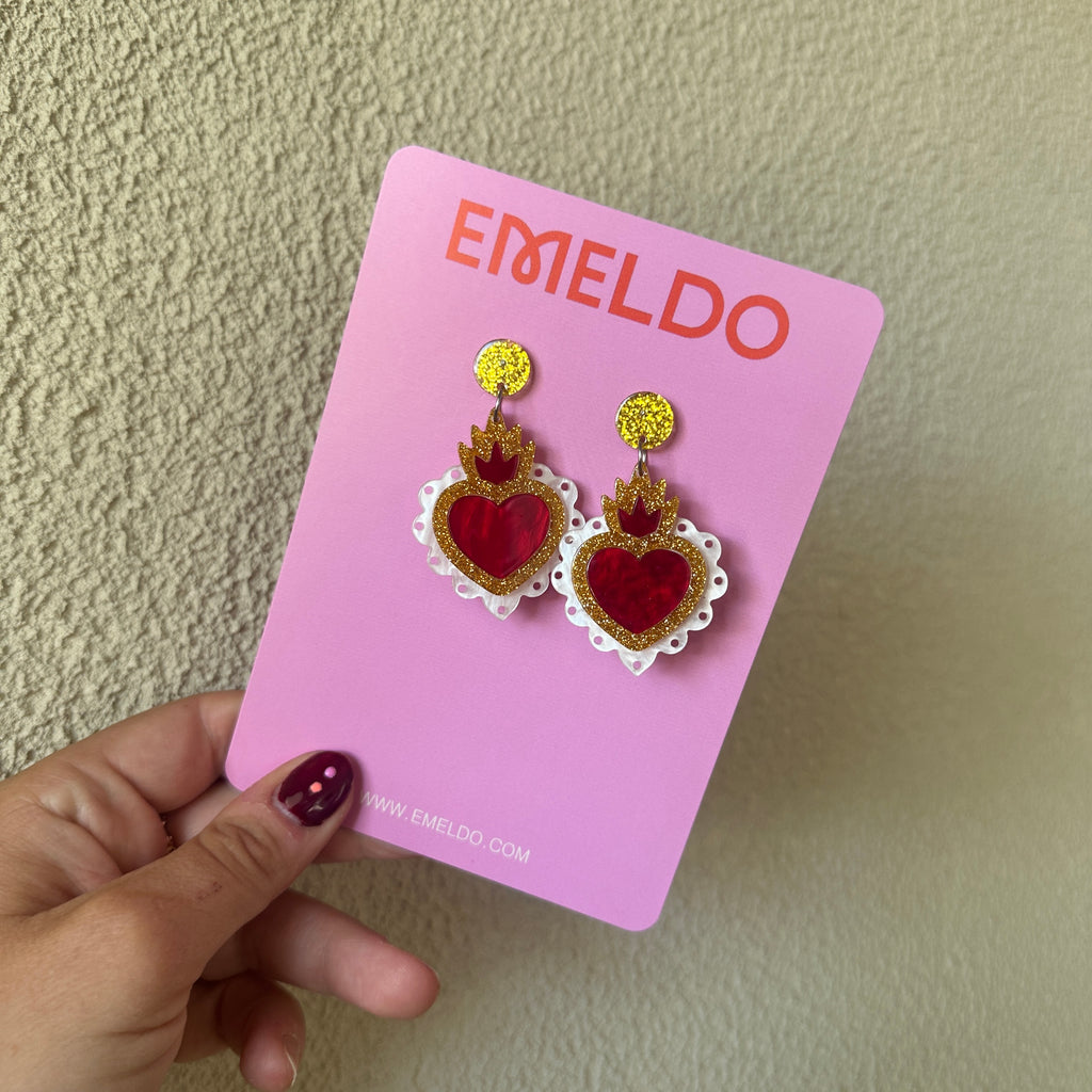Crowned Hearts // white, red, gold