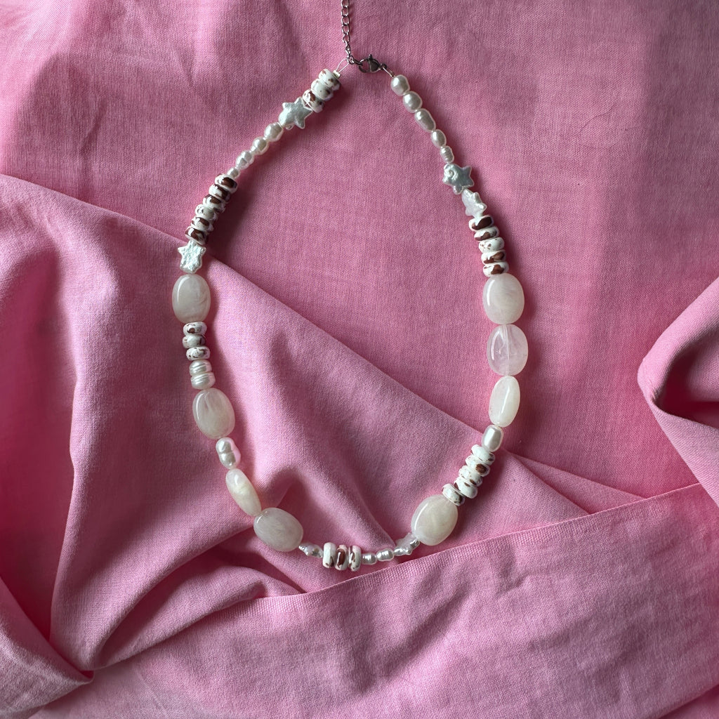 Bobba Necklace // one off cream, pearl and speckle