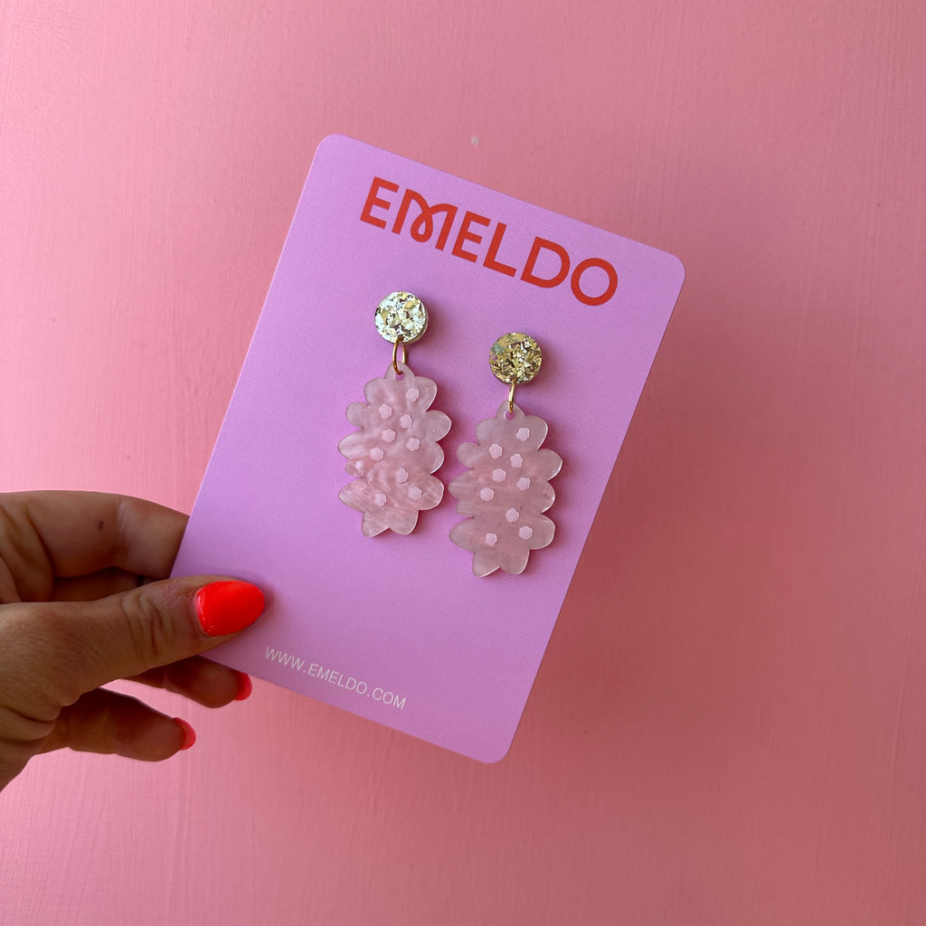 Barbara Earrings // Gold and Pale Pink