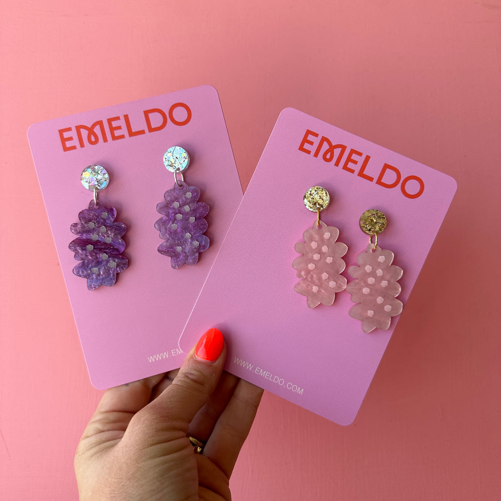 Barbara Earrings // Gold and Pale Pink