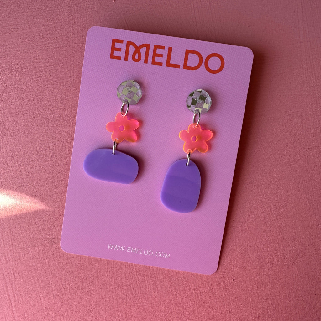 Reign Mis Matched // Mauve and Neon Orange + Silver