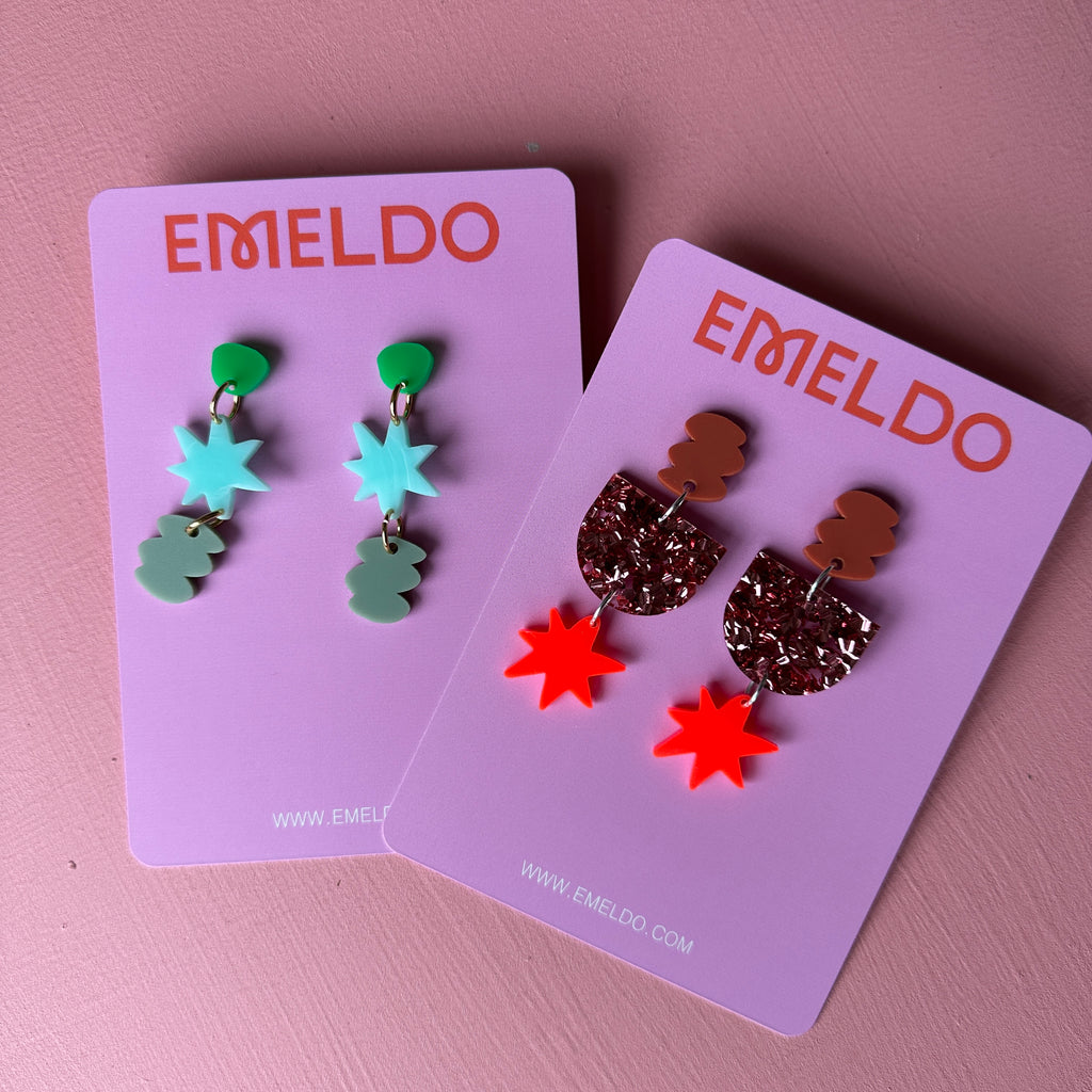 Zana Festive Earrings // Green, Turquoise and Moss