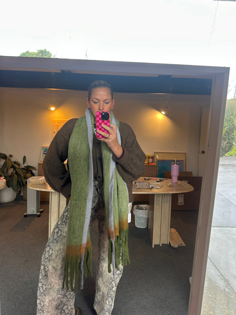Lany Checkered Scarf in Green