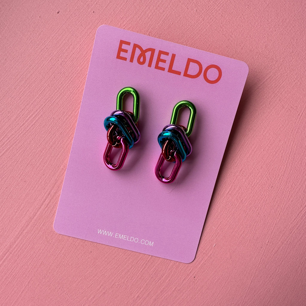 Wowee Earrings // metallic links