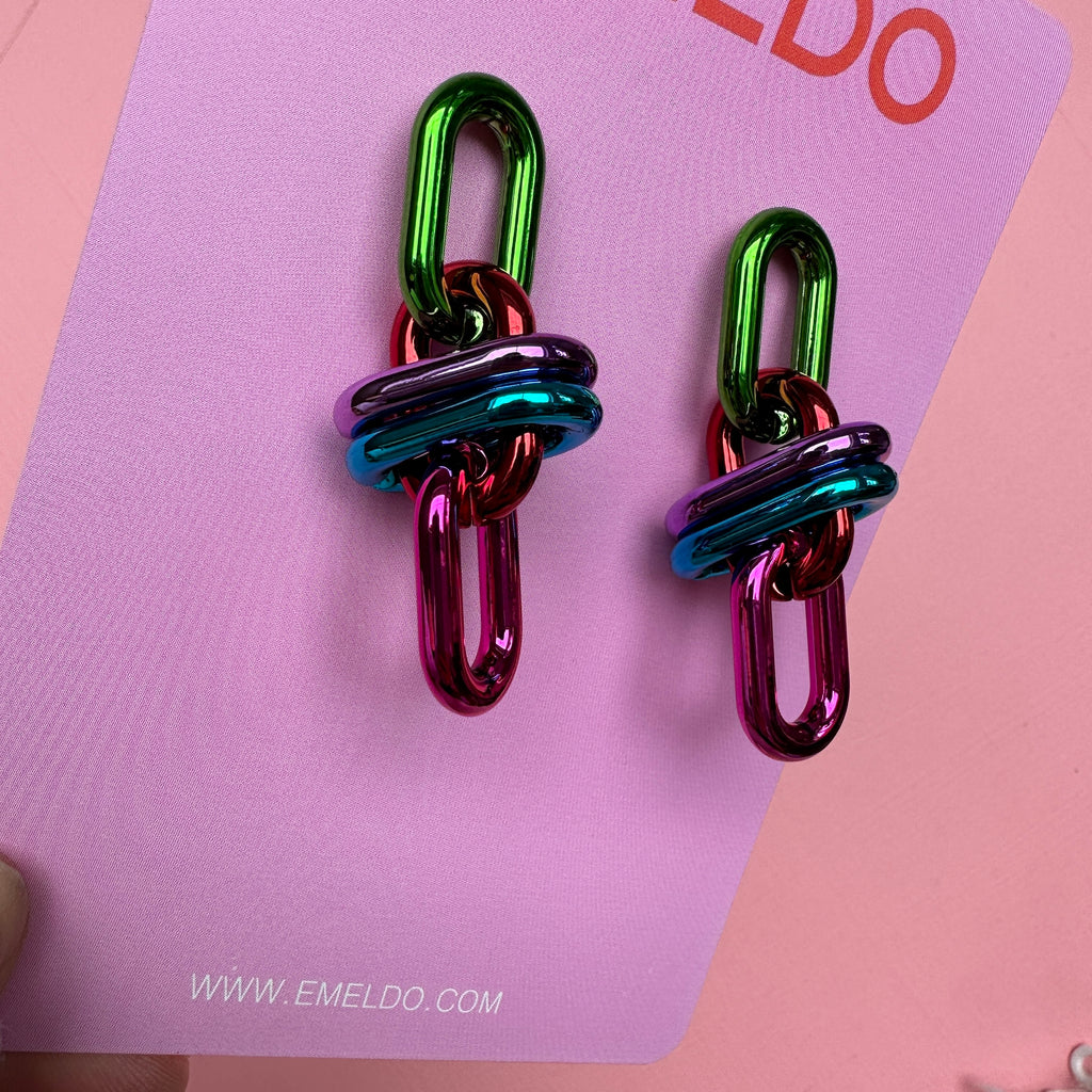 Wowee Earrings // metallic links