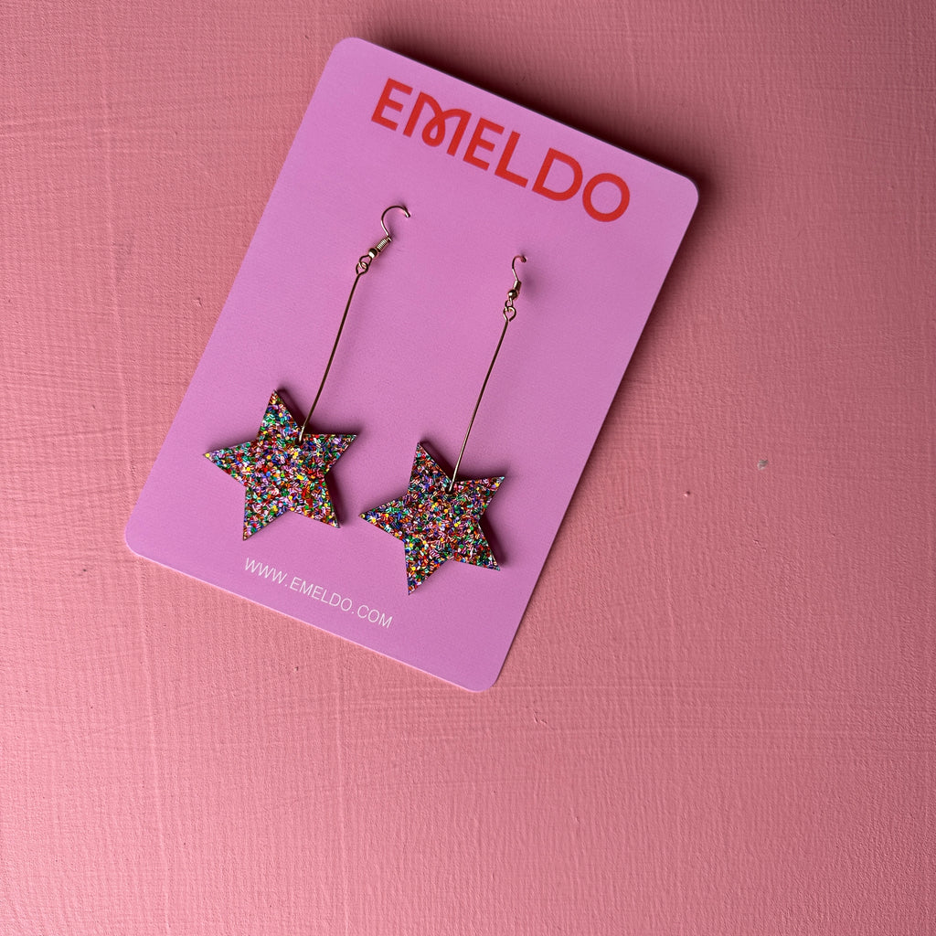 Star Earrings // Limited Edition Rainbow Confetti