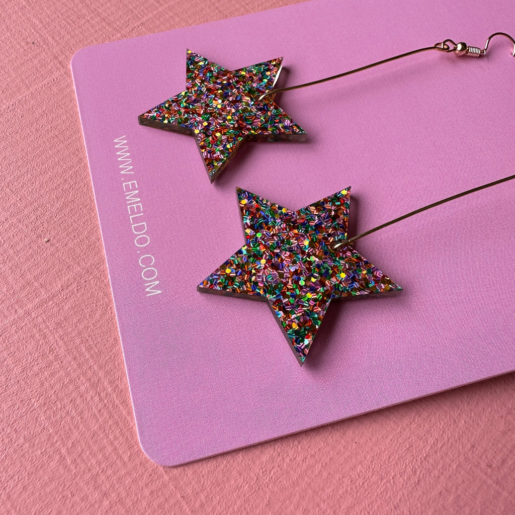 Star Earrings // Limited Edition Rainbow Confetti