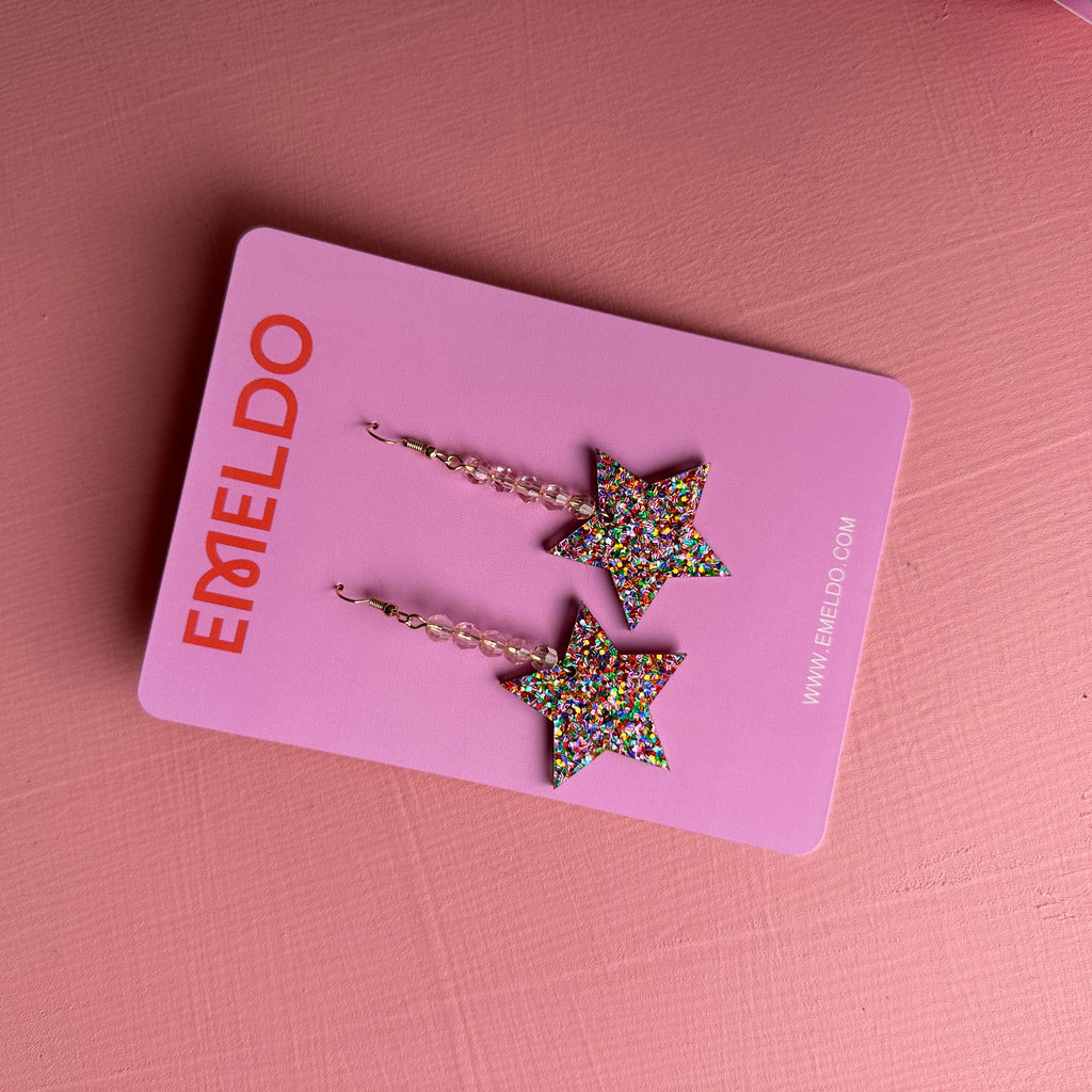 Star Earrings // Limited Edition Rainbow Confetti