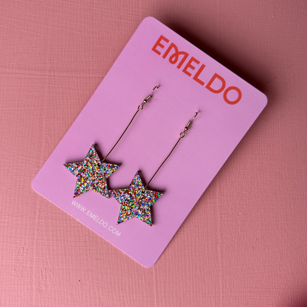 Star Earrings // Limited Edition Rainbow Confetti