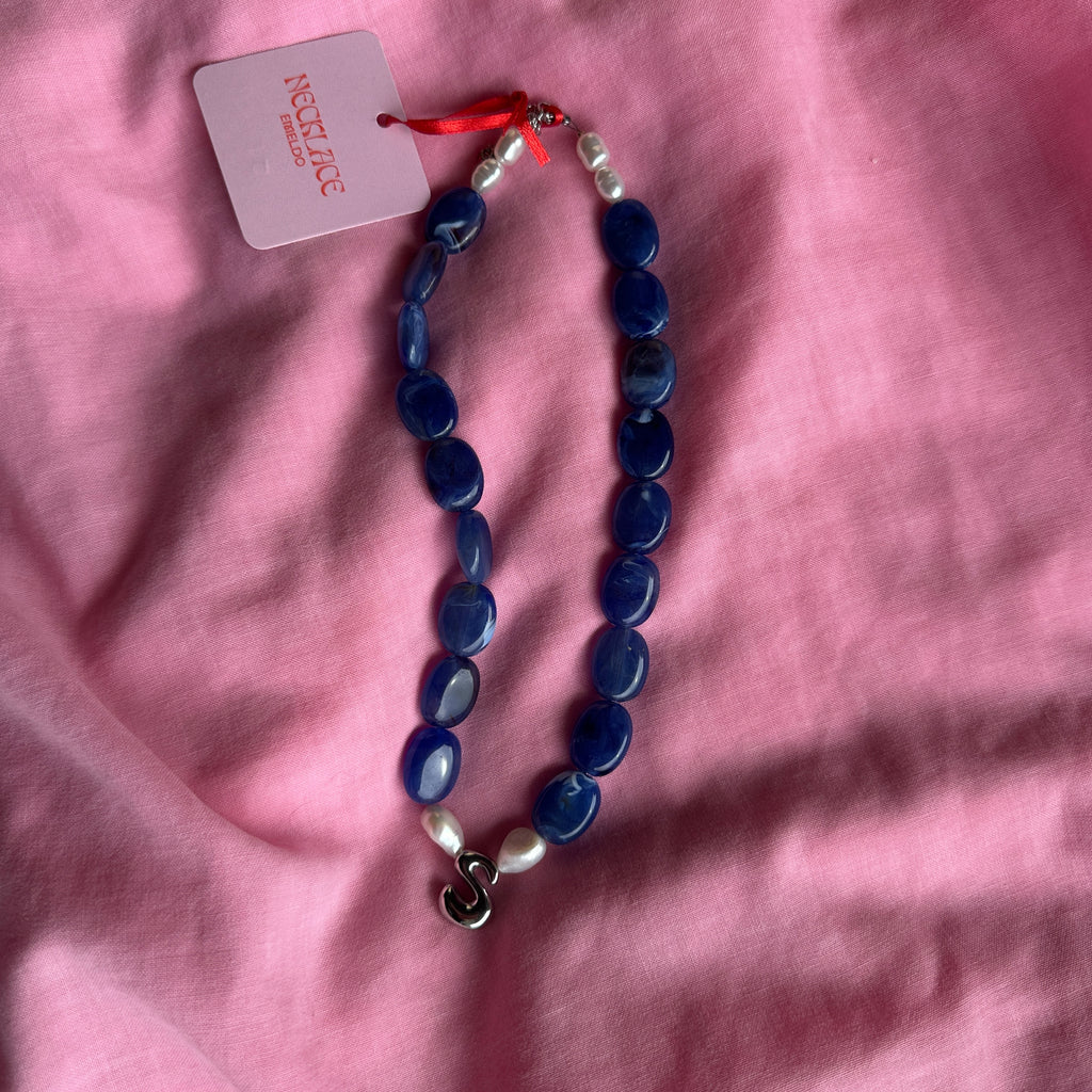 S Necklace - One off - Navy