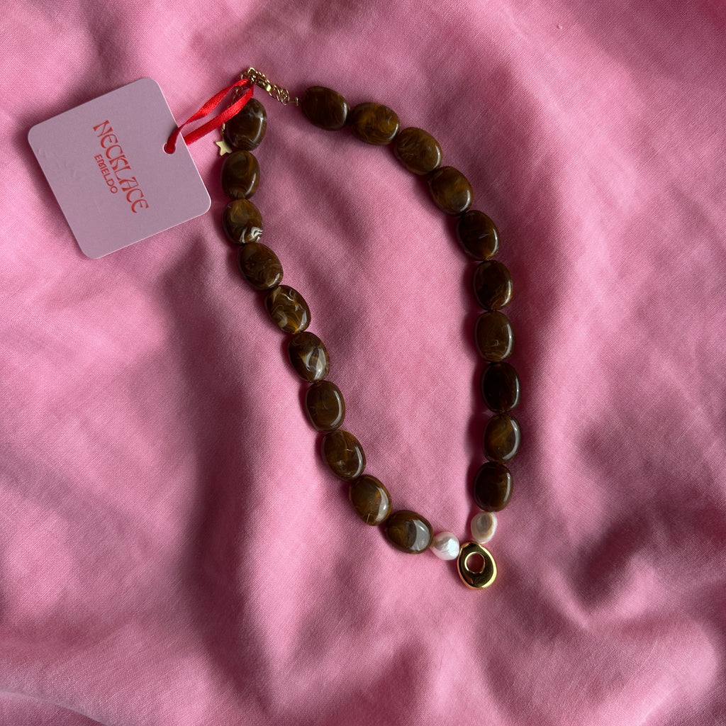 O Necklace - One off - Chocolate