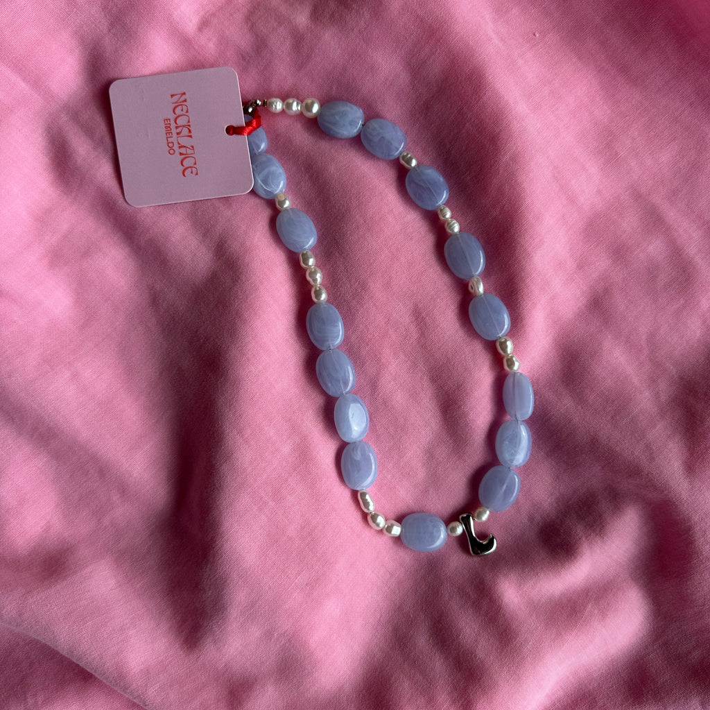 L Necklace - One off - Sky