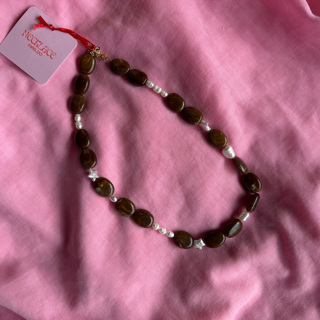 Bobba Necklace // One off Chocolate + Pearls 2