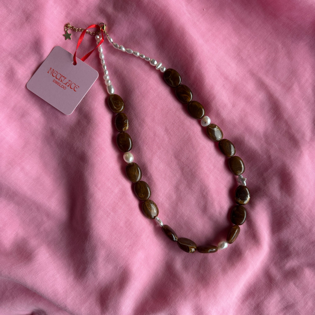 Bobba Necklace // One off Chocolate + Pearls