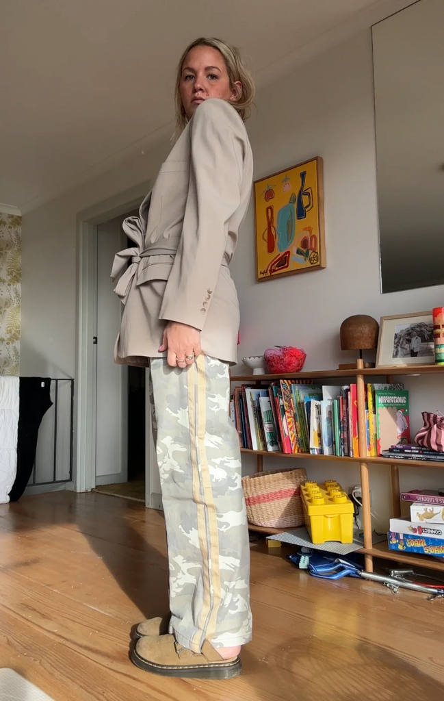Camo Racer Pants // Gold Beige Stripes // By Frankie