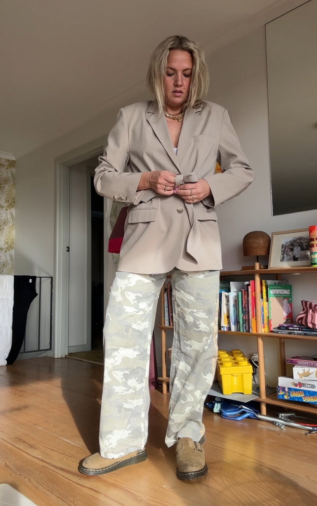 Camo Racer Pants // Gold Beige Stripes // By Frankie