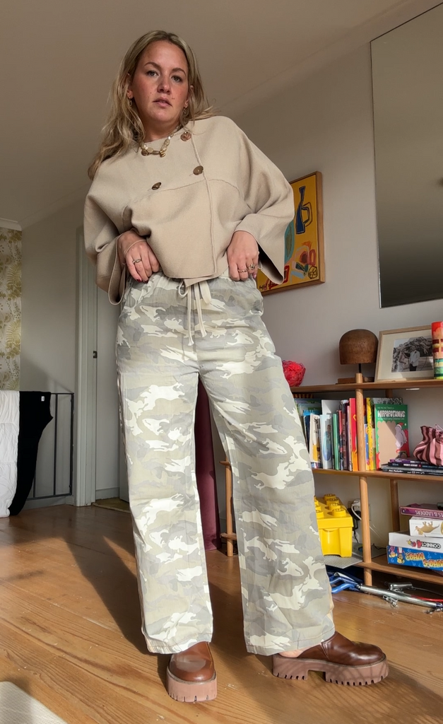 Camo Racer Pants // Gold Beige Stripes // By Frankie