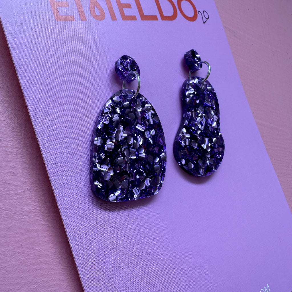 Warehouse sale Earrings // 32 - PURPLE glitter