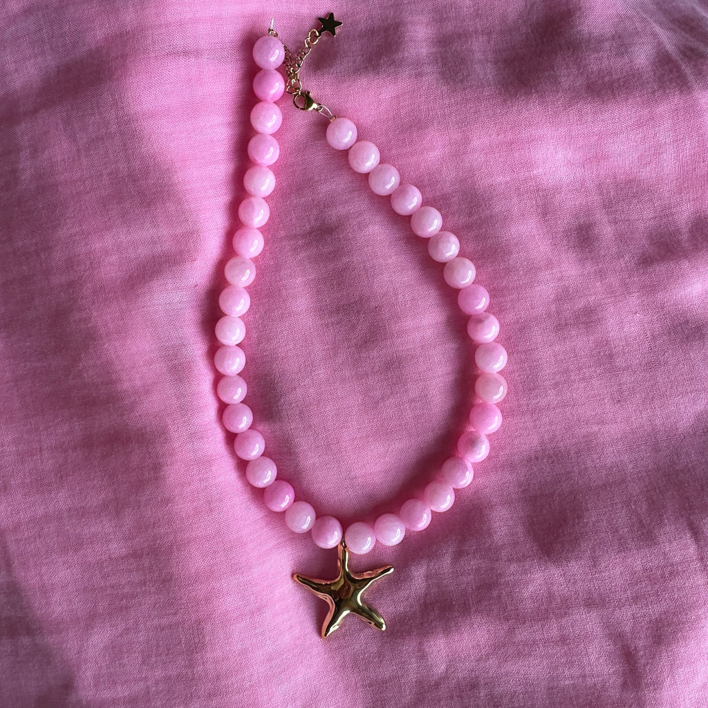 Starfish Necklace // Pink Round
