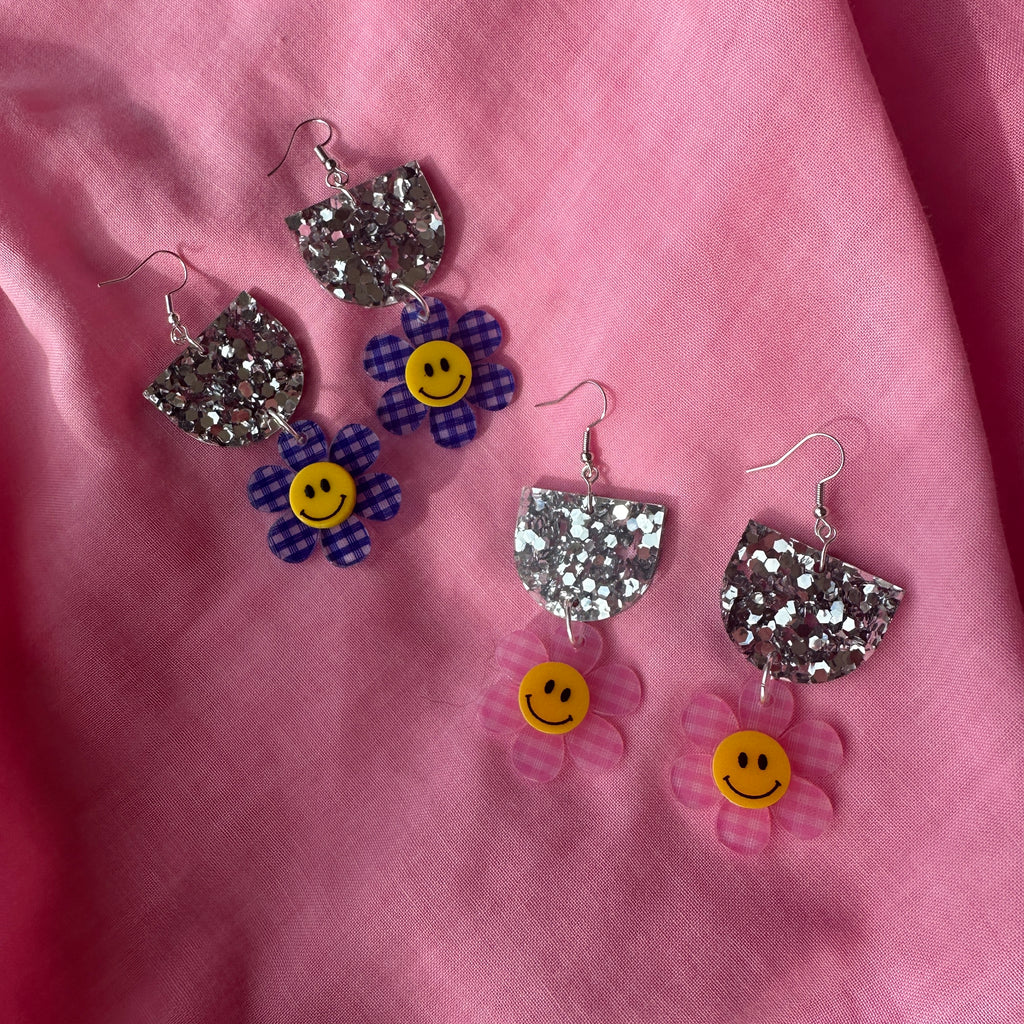 Happy Flowers // Silver + select colour