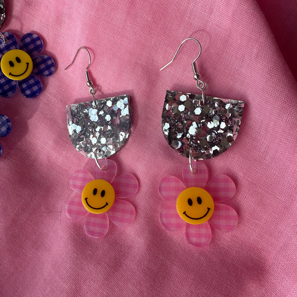 Happy Flowers // Silver + select colour