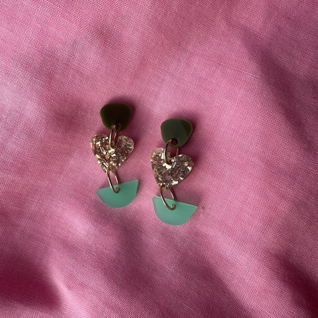 Vivi Earrings // Green and Gold