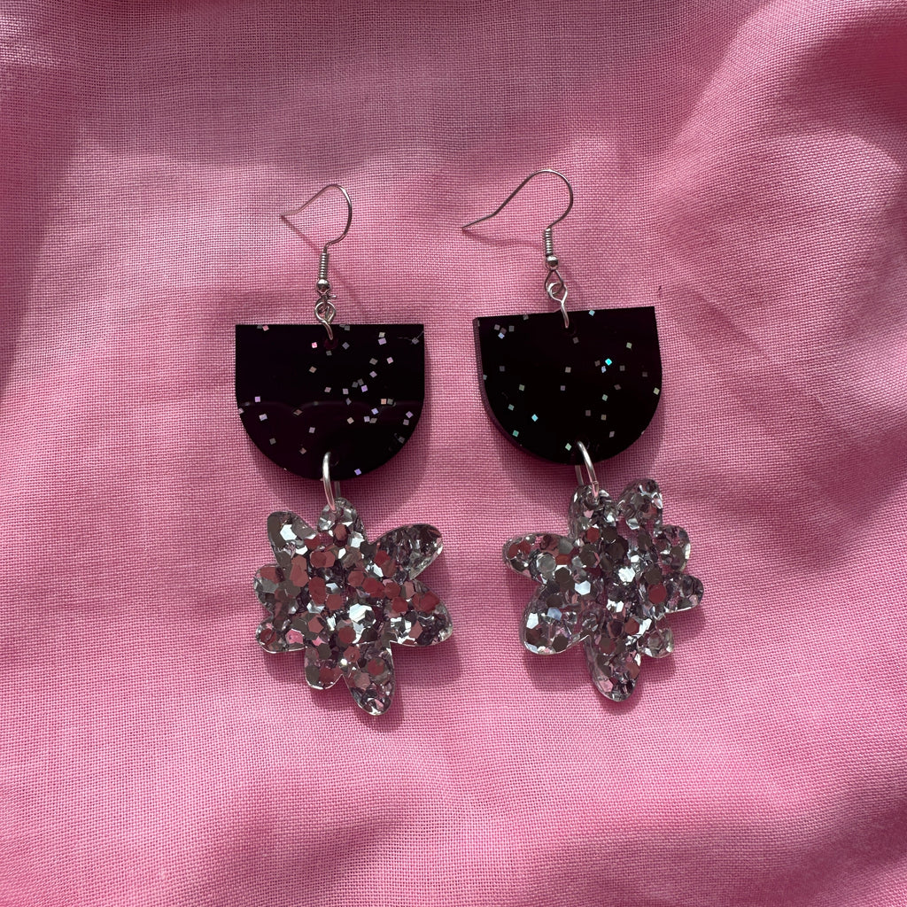 Astrid Earrings // Black and Silver