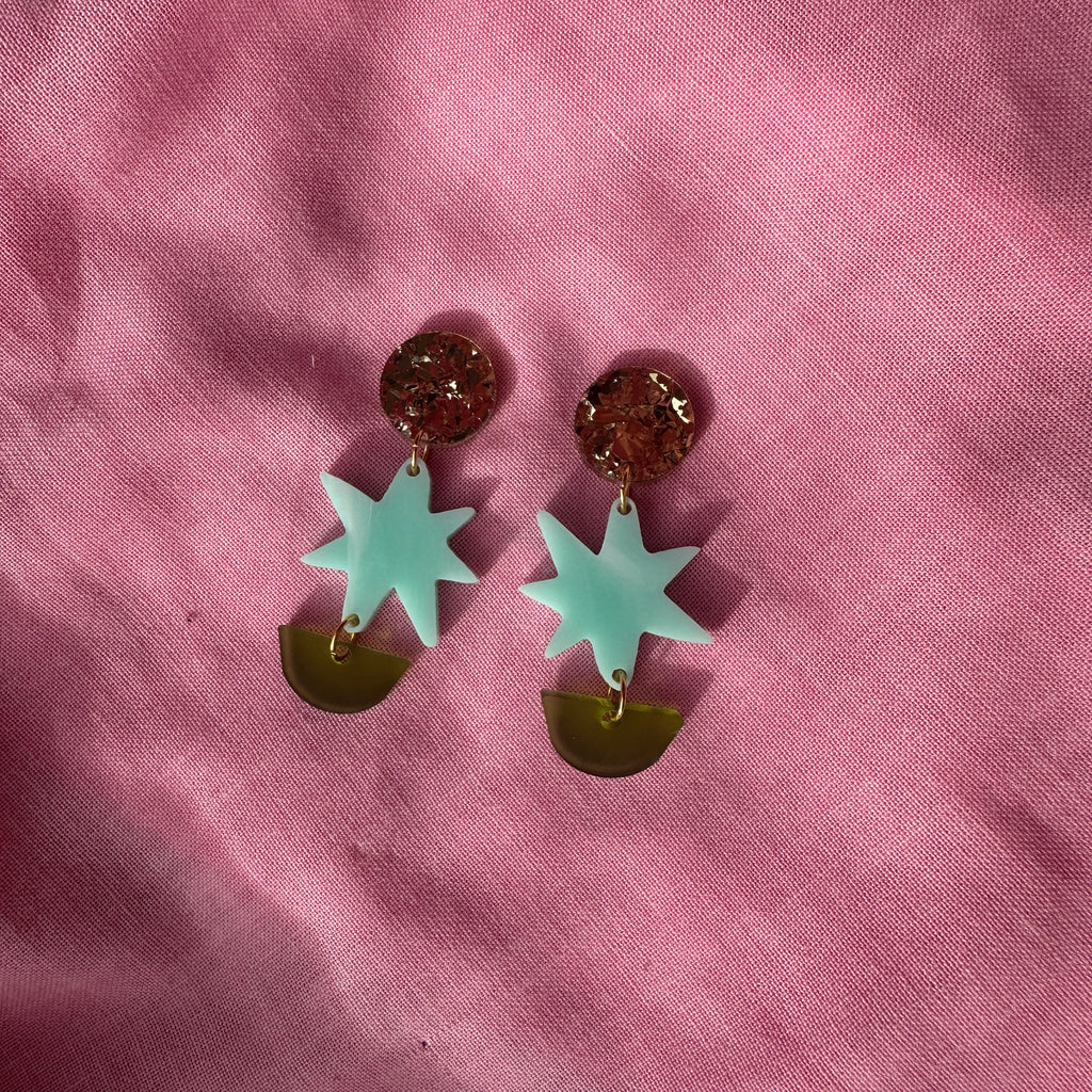 Wendy Earrings // Blues and Greens