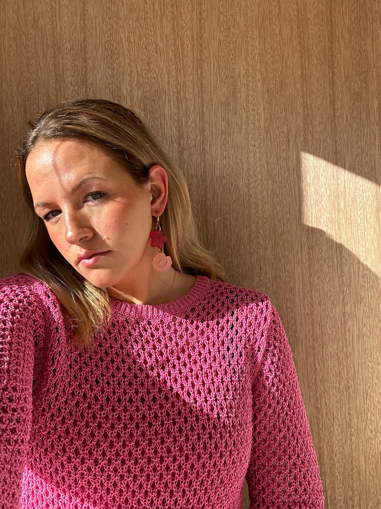 Mazelle Earrings // Pink and Red Translucent