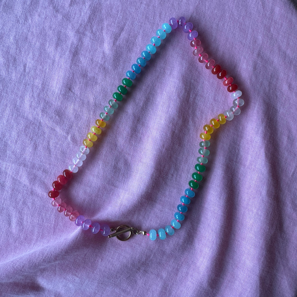 Astrid Necklace // rainbow with clip at front