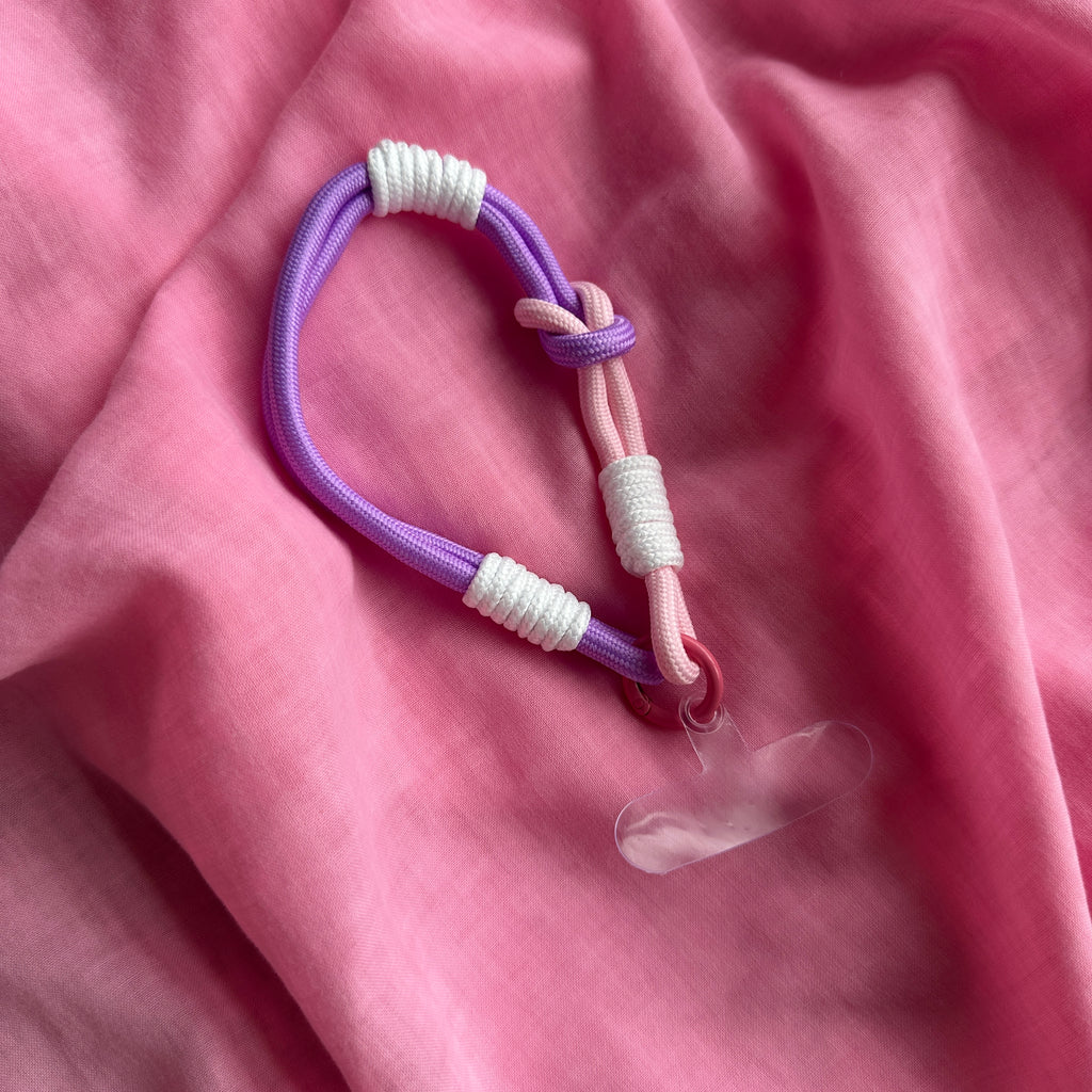Wrist Phone Strap // Lavender and Baby Pink