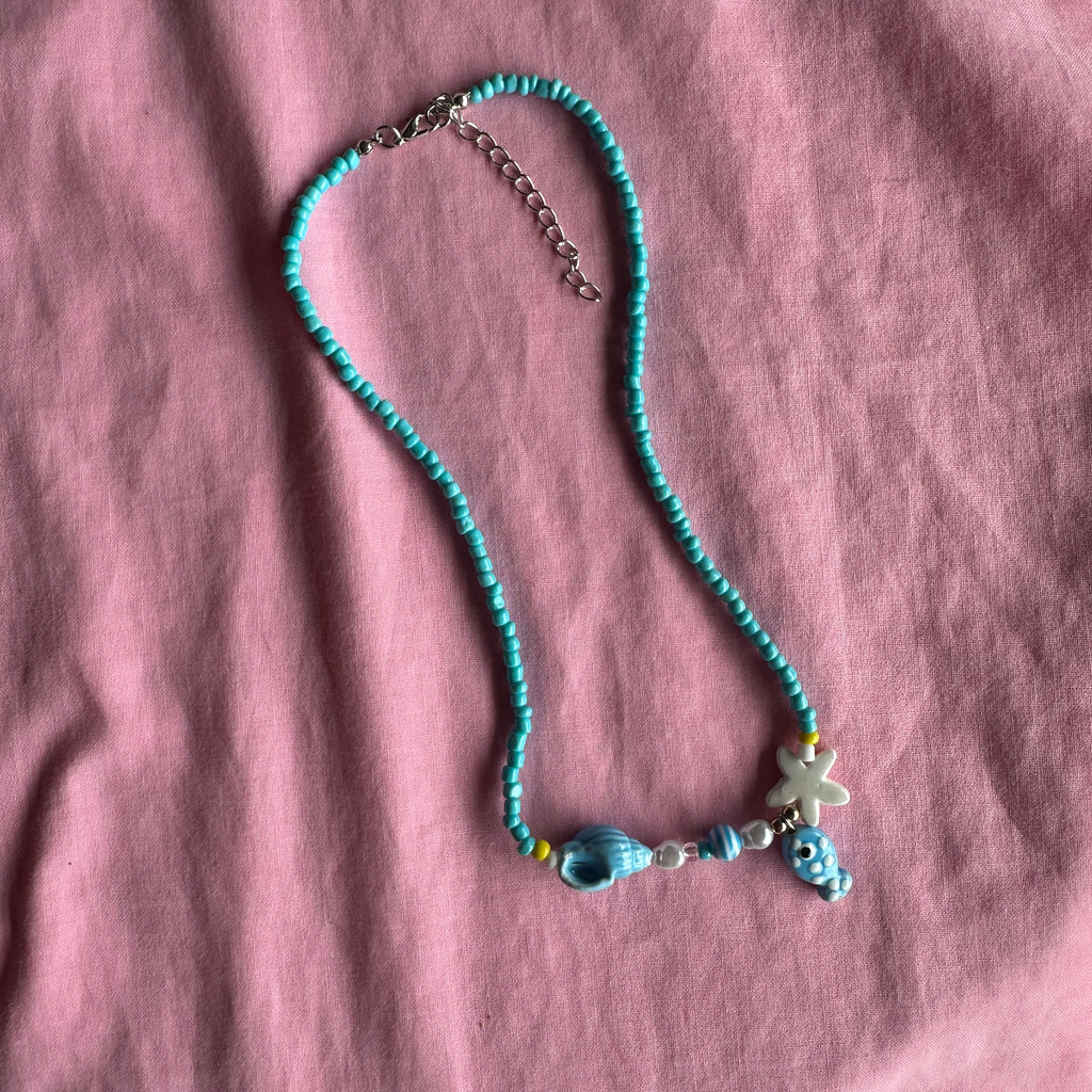 Under the Sea Necklace // Blue and Whites
