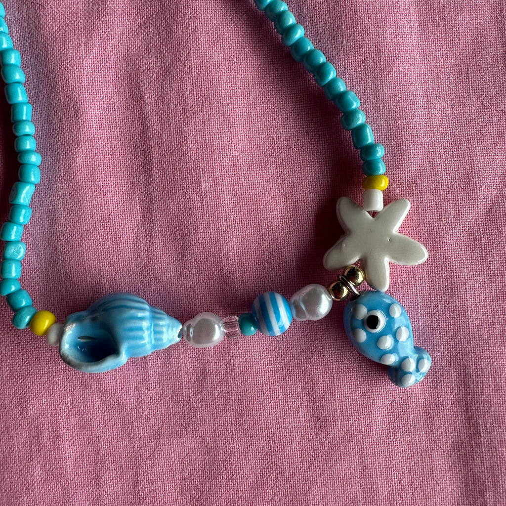 Under the Sea Necklace // Blue and Whites