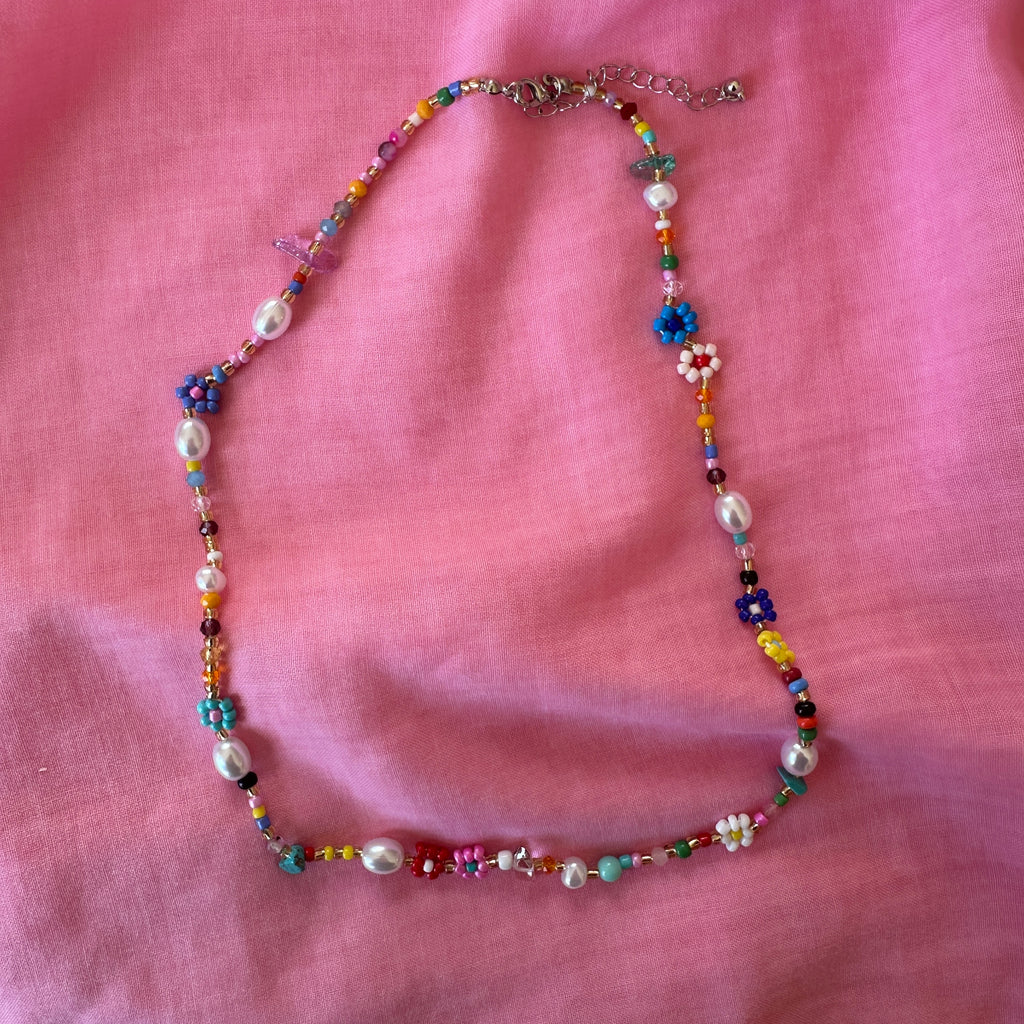 Funfetti Floral Rainbow Necklace