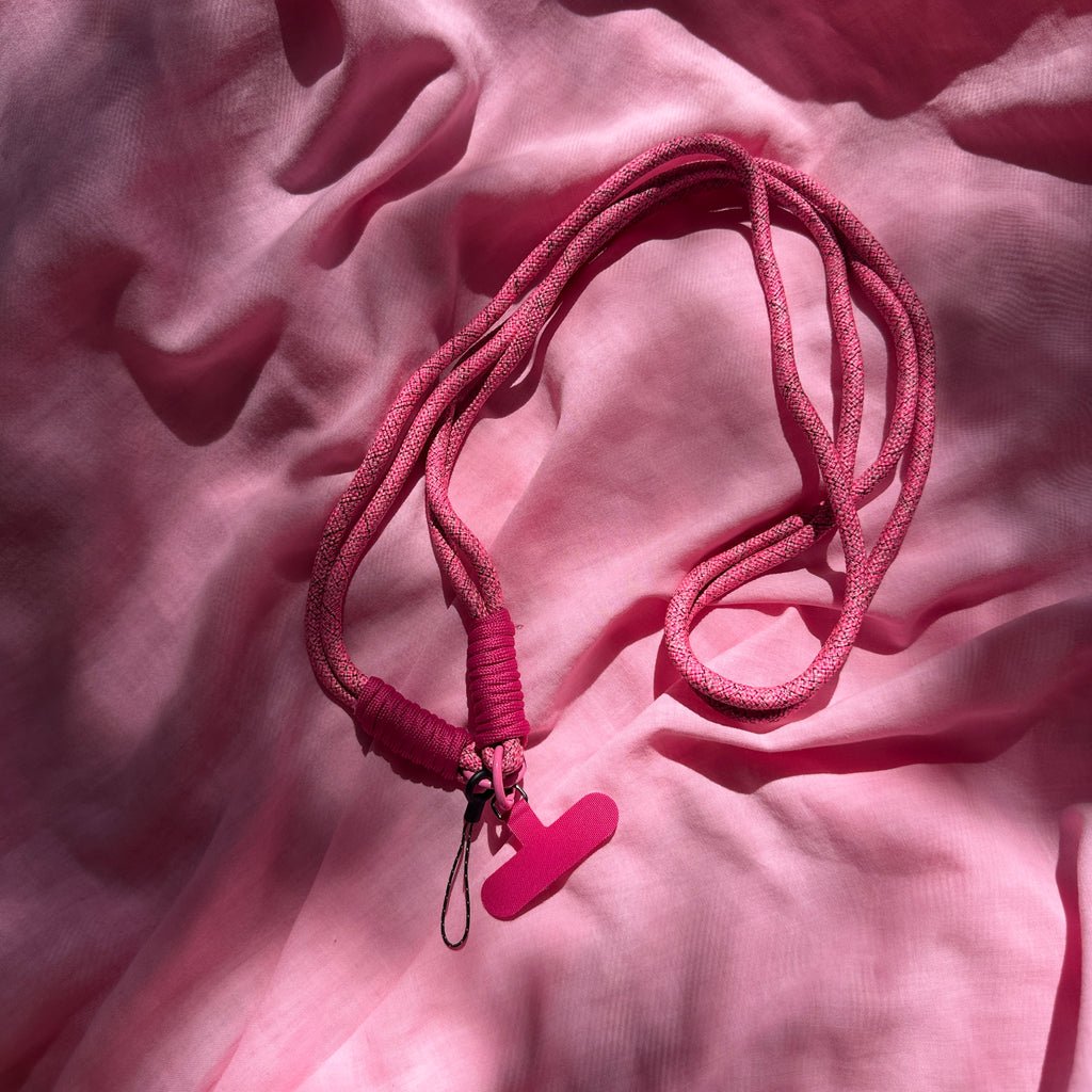 Phone Strap Rope Cross body // pink fleck