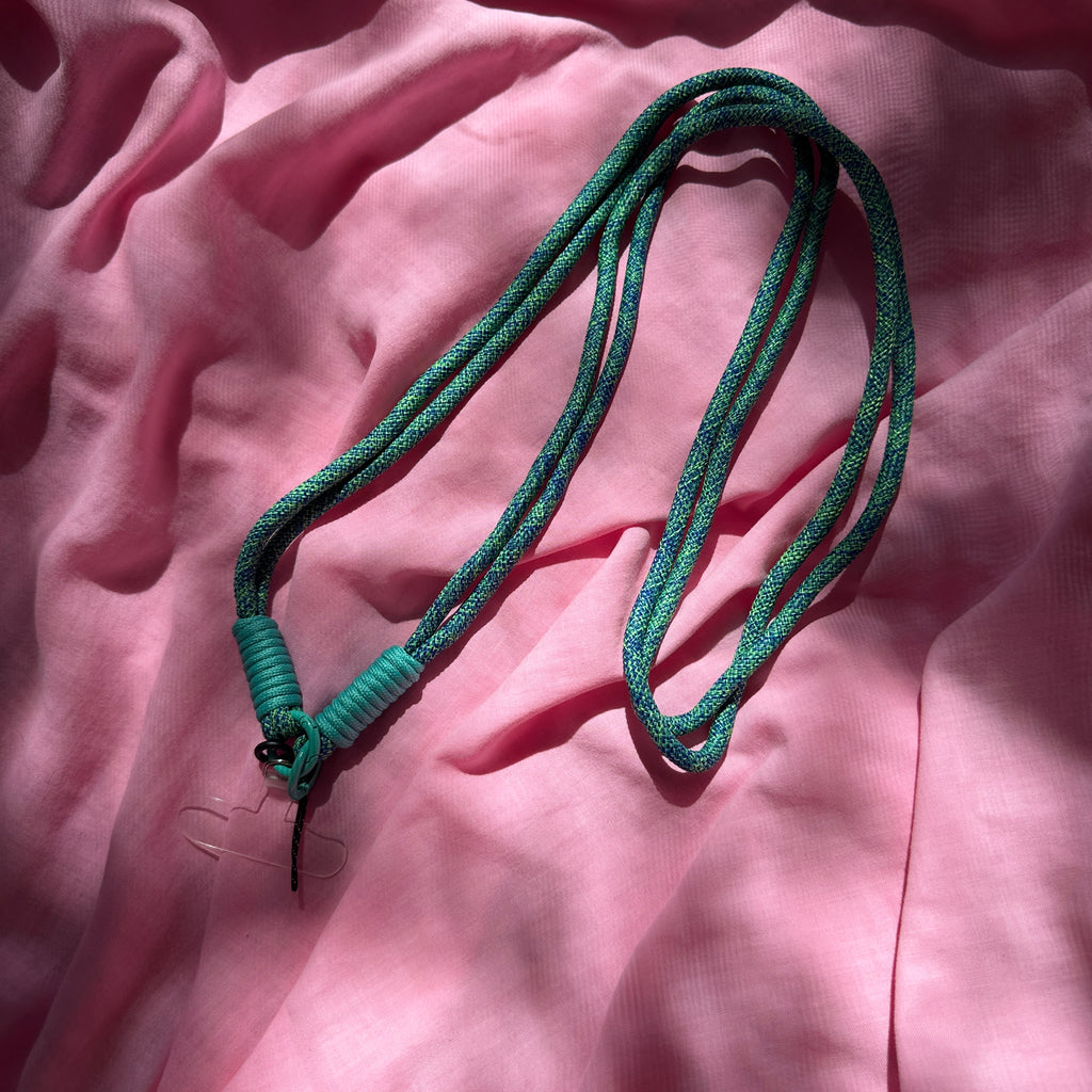 Phone Strap Rope Cross body // Green Fleck