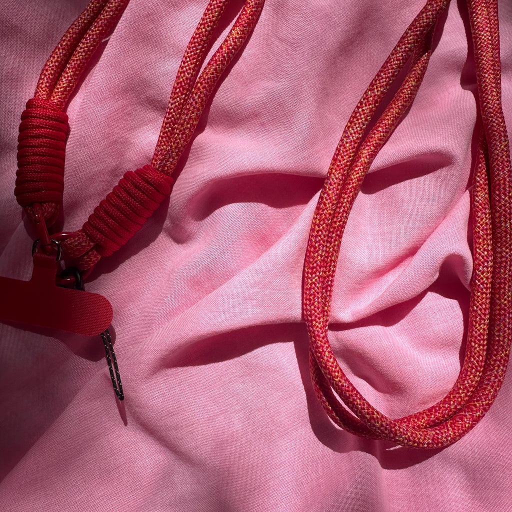 Phone Strap Rope Cross body // Red Fleck