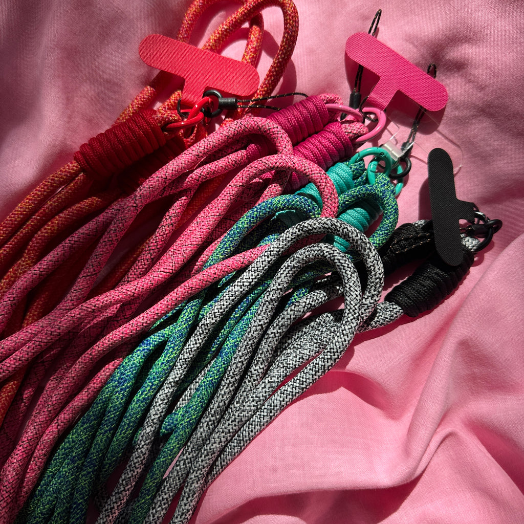 Phone Strap Rope Cross body // Green Fleck
