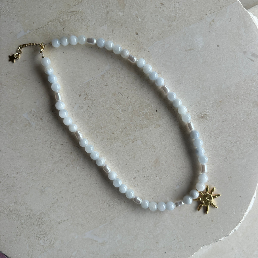 Sun Necklace - light blue