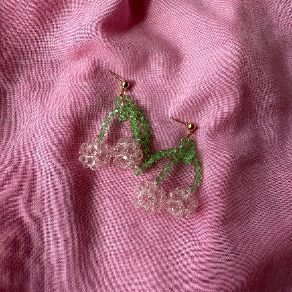 Beaded Cherry Earrings //